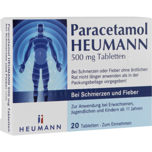 Verpackungsbild(Packshot) von PARACETAMOL HEUMANN 500mg Tab.b.Schmerzen u.Fieber