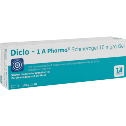 Verpackungsbild(Packshot) von DICLO-1A Pharma Schmerzgel 10 mg/g