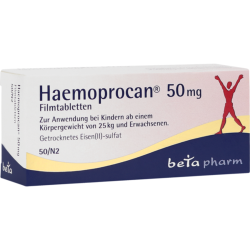 Verpackungsbild(Packshot) von HAEMOPROCAN 50 mg Filmtabletten