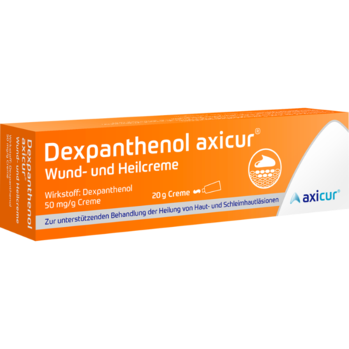 Verpackungsbild(Packshot) von DEXPANTHENOL axicur Wund- und Heilcreme 50 mg/g