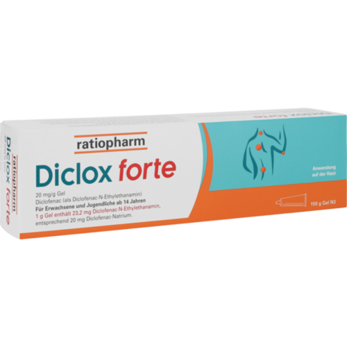 Verpackungsbild(Packshot) von DICLOX forte 20 mg/g Gel