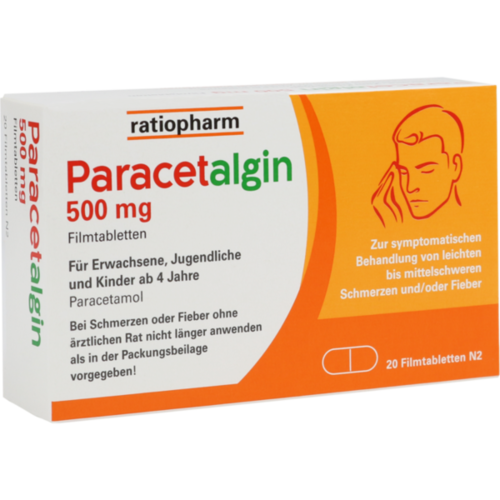 Verpackungsbild(Packshot) von PARACETALGIN 500 mg Filmtabletten