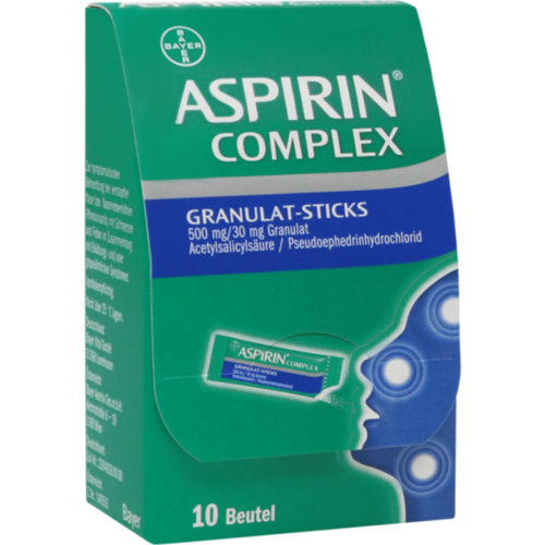 Verpackungsbild(Packshot) von ASPIRIN Complex Granulat-Sticks 500 mg/30 mg Gran.