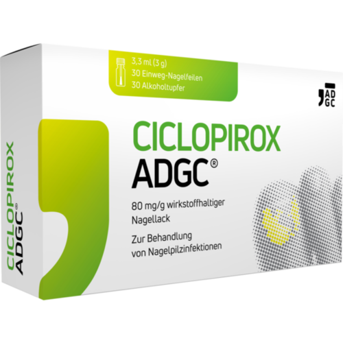 Verpackungsbild(Packshot) von CICLOPIROX ADGC 80 mg/g wirkstoffhalt.Nagellack