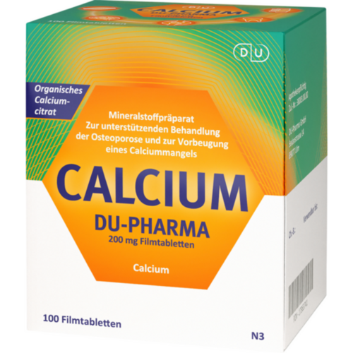 Verpackungsbild(Packshot) von CALCIUM DU-Pharma 200 mg Filmtabletten