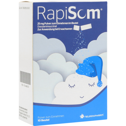 Verpackungsbild(Packshot) von RAPISOM 25 mg Pulver zum Einnehmen im Beutel