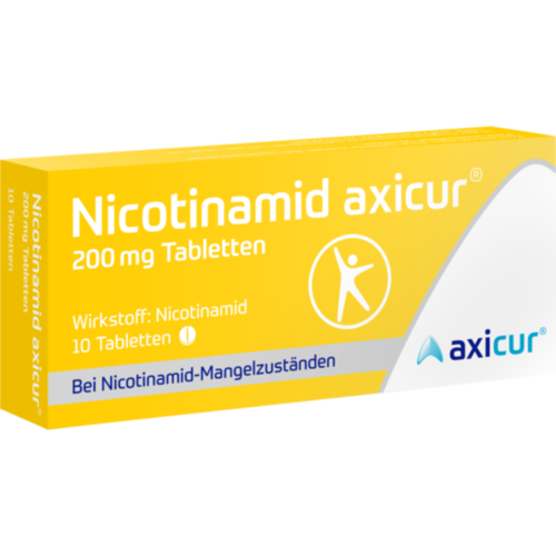 Verpackungsbild(Packshot) von NICOTINAMID axicur 200 mg Tabletten