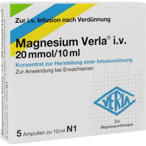 Verpackungsbild(Packshot) von MAGNESIUM VERLA i.v. 20 mmol/10 ml K.z.H.e.Inf.Lsg