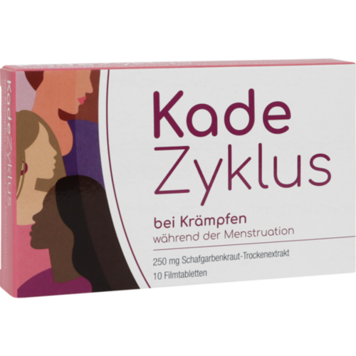 Verpackungsbild(Packshot) von KADEZYKLUS bei Krämpfen w.d.Menstruation 250mg FTA