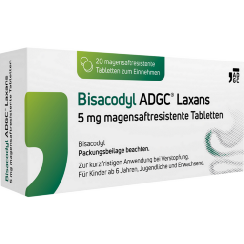 Verpackungsbild(Packshot) von BISACODYL ADGC Laxans 5 mg magensaftres.Tabletten