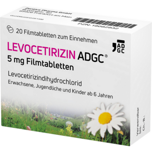Verpackungsbild(Packshot) von LEVOCETIRIZIN ADGC 5 mg Filmtabletten
