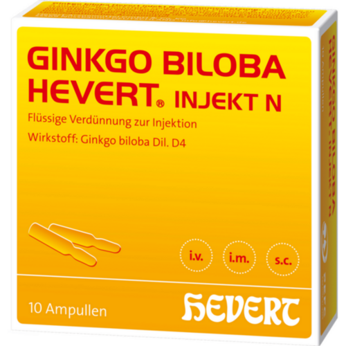 Verpackungsbild(Packshot) von GINKGO BILOBA HEVERT injekt N Ampullen