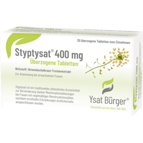 Verpackungsbild(Packshot) von STYPTYSAT 400 mg überzogene Tabletten