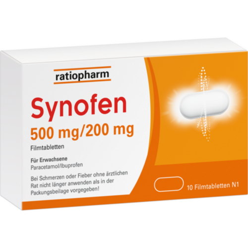 Verpackungsbild(Packshot) von SYNOFEN 500 mg/200 mg Filmtabletten
