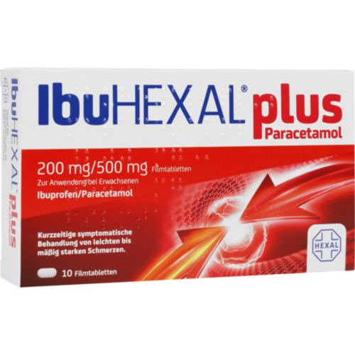 Verpackungsbild(Packshot) von IBUHEXAL plus Paracetamol 200 mg/500 mg Filmtabl.