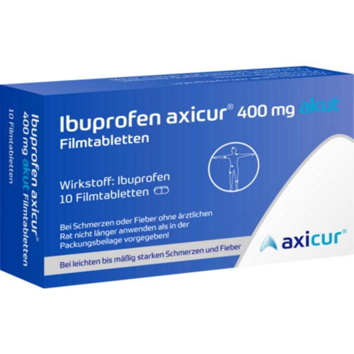 Verpackungsbild(Packshot) von IBUPROFEN axicur 400 mg akut Filmtabletten