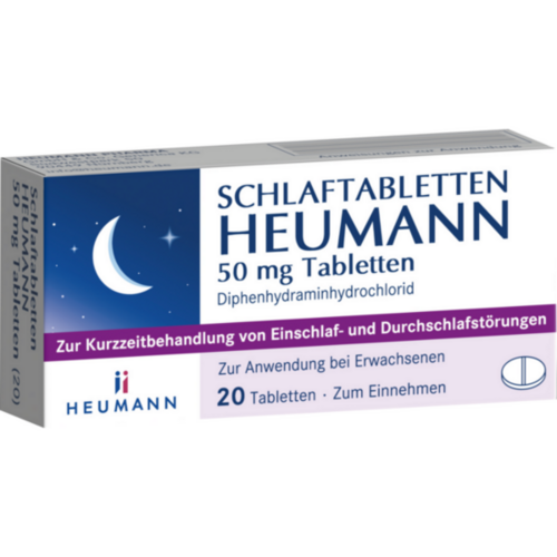 Verpackungsbild(Packshot) von SCHLAFTABLETTEN HEUMANN 50 mg Tabletten