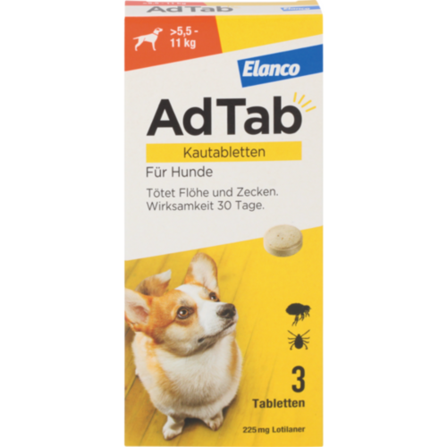 Verpackungsbild(Packshot) von ADTAB 225 mg Kautabletten für Hunde >5,5-11 kg