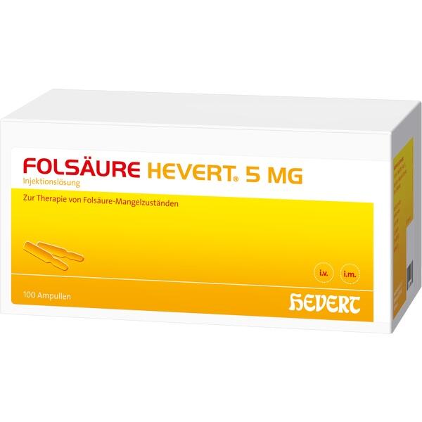 FOLSÄURE HEVERT 5 mg Ampullen
