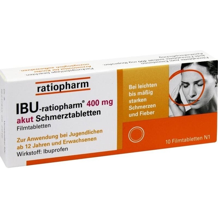IBU-RATIOPHARM 400 mg akut Schmerztbl.Filmtabl. 10 St
