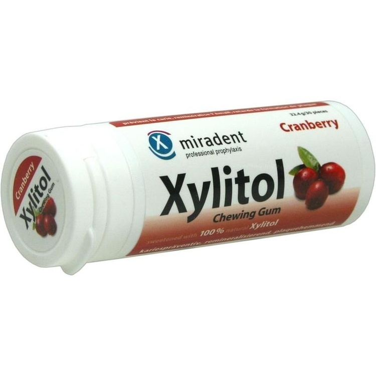 MIRADENT Xylitol Chewing Gum Cranberry 30 St