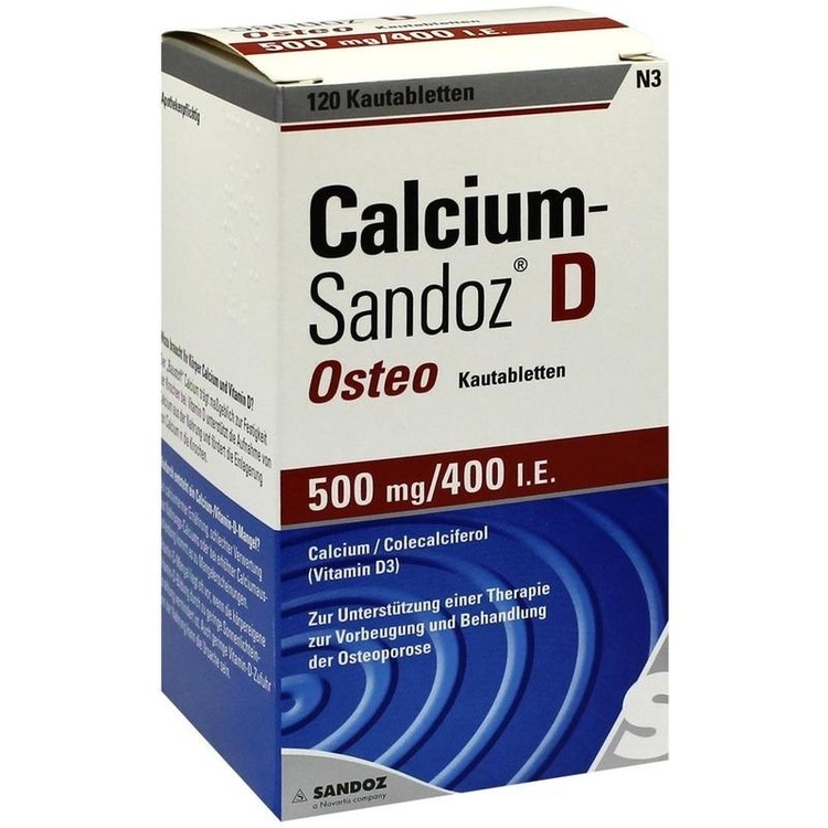 CALCIUM SANDOZ D Osteo 500 mg/400 I.E. Kautabl. 120 St