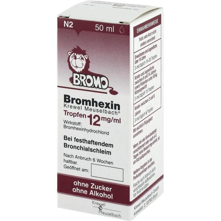 BROMHEXIN Krewel Meuselb.Tropfen 12mg/ml 50 ml