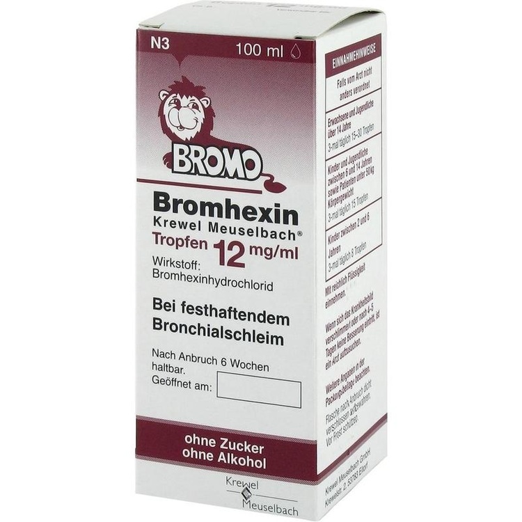 BROMHEXIN Krewel Meuselb.Tropfen 12mg/ml 100 ml