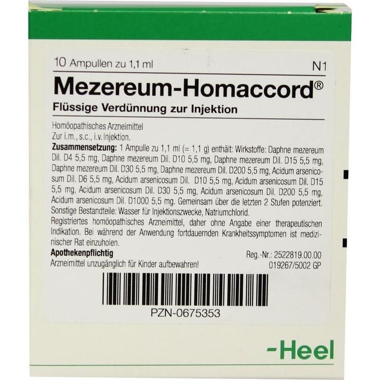 MEZEREUM HOMACCORD Ampullen 10 St