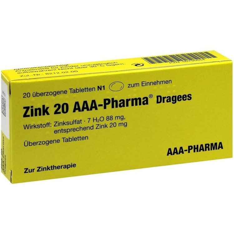 ZINK 20 AAA-Pharma Dragees 20 St