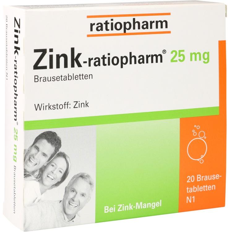 ZINK-RATIOPHARM 25 mg Brausetabletten 20 St