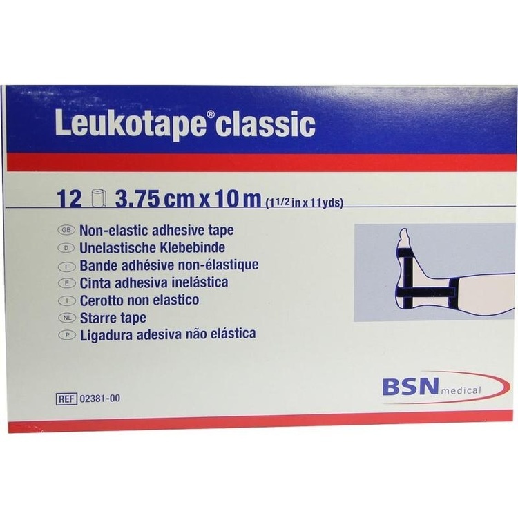 LEUKOTAPE Classic 3,75 cmx10 m schwarz 12 St