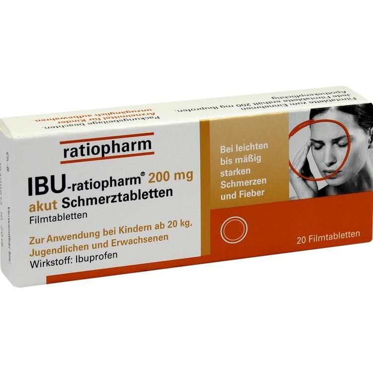 IBU-RATIOPHARM 200 mg akut Schmerztbl.Filmtabl. 20 St