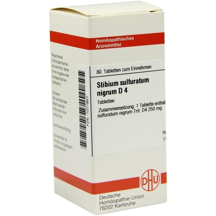 STIBIUM SULFURATUM NIGRUM D 4 Tabletten 80 St