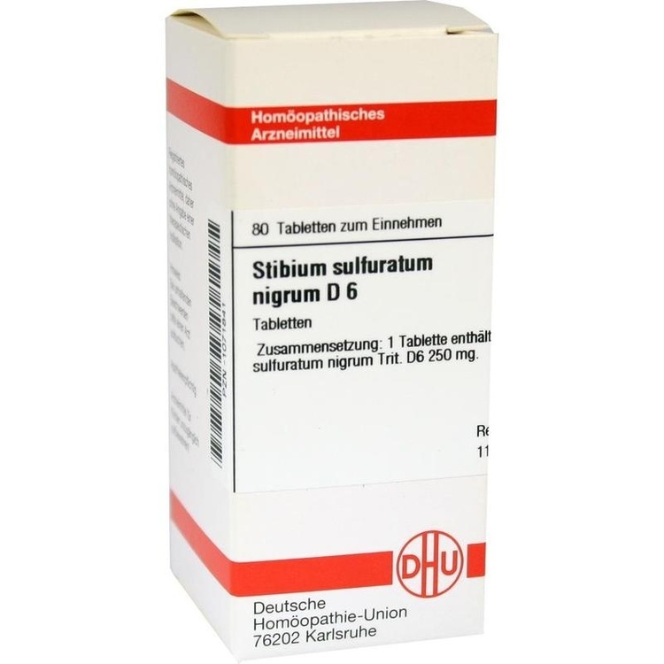 STIBIUM SULFURATUM NIGRUM D 6 Tabletten 80 St