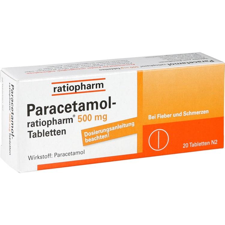 PARACETAMOL-ratiopharm 500 mg Tabletten 20 St