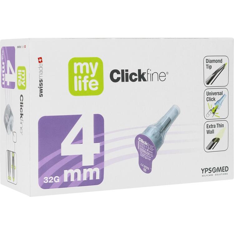 MYLIFE Clickfine Pen-Nadeln 4 mm 100 St