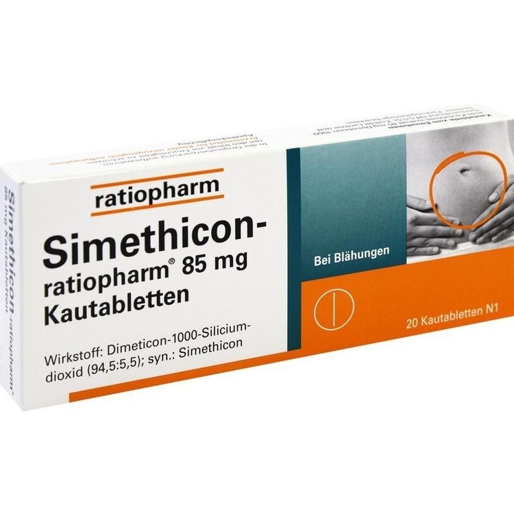 SIMETHICON-ratiopharm 85 mg Kautabletten 20 St