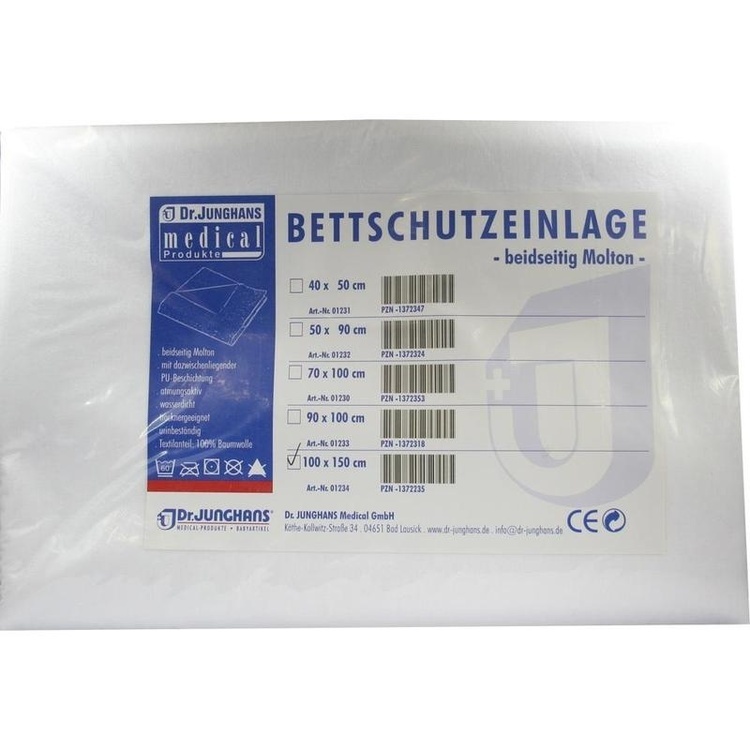 BETTSCHUTZEINLAGE doppelseitig Molton 100x150 cm 1 St