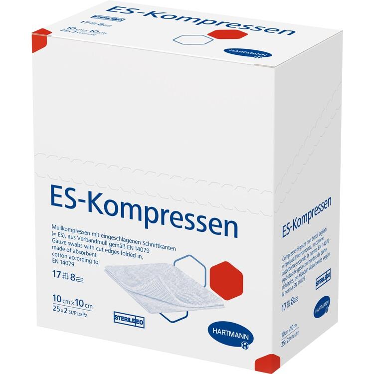 ES-KOMPRESSEN steril 10x10 cm 8fach 25X2 St