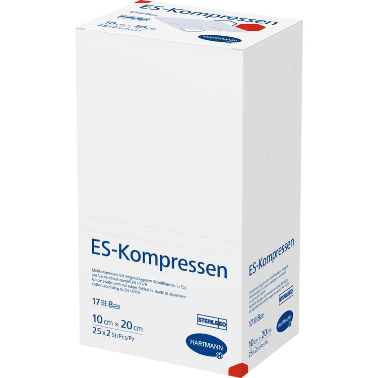 ES-KOMPRESSEN steril 10x20 cm 8fach 25X2 St