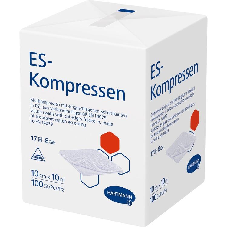 ES-KOMPRESSEN unsteril 10x10 cm 8fach 100 St