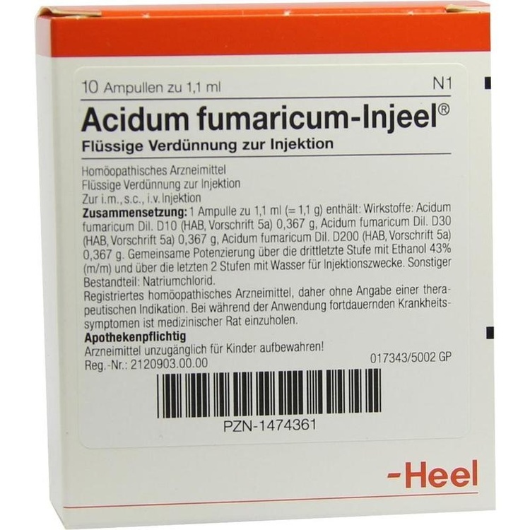 ACIDUM FUMARICUM INJEEL Ampullen 10 St