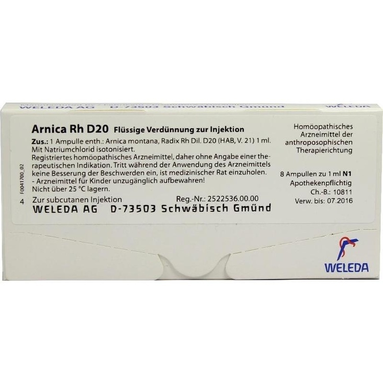 ARNICA RH D 20 Ampullen 8X1 ml