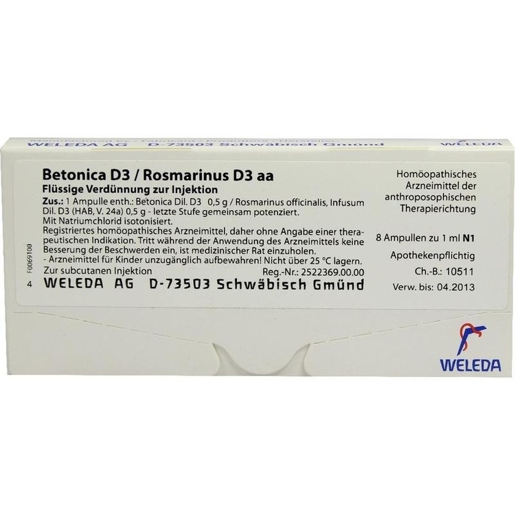 BETONICA D 3/Rosmarinus D 3 Ampullen 8X1 ml