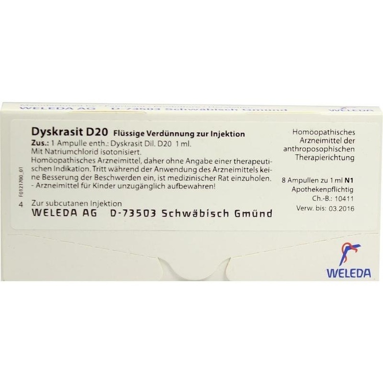 DYSKRASIT D 20 Ampullen 8X1 ml