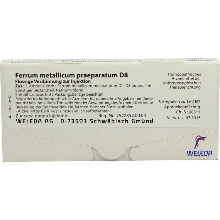 FERRUM METALLICUM PRAEPARATUM D 8 Ampullen 8X1 ml