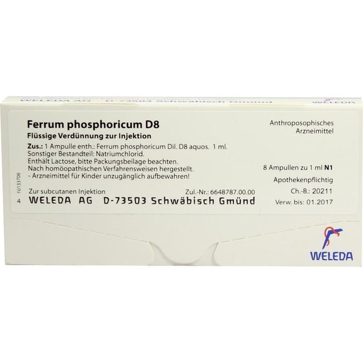FERRUM PHOSPHORICUM D 8 Ampullen 8X1 ml