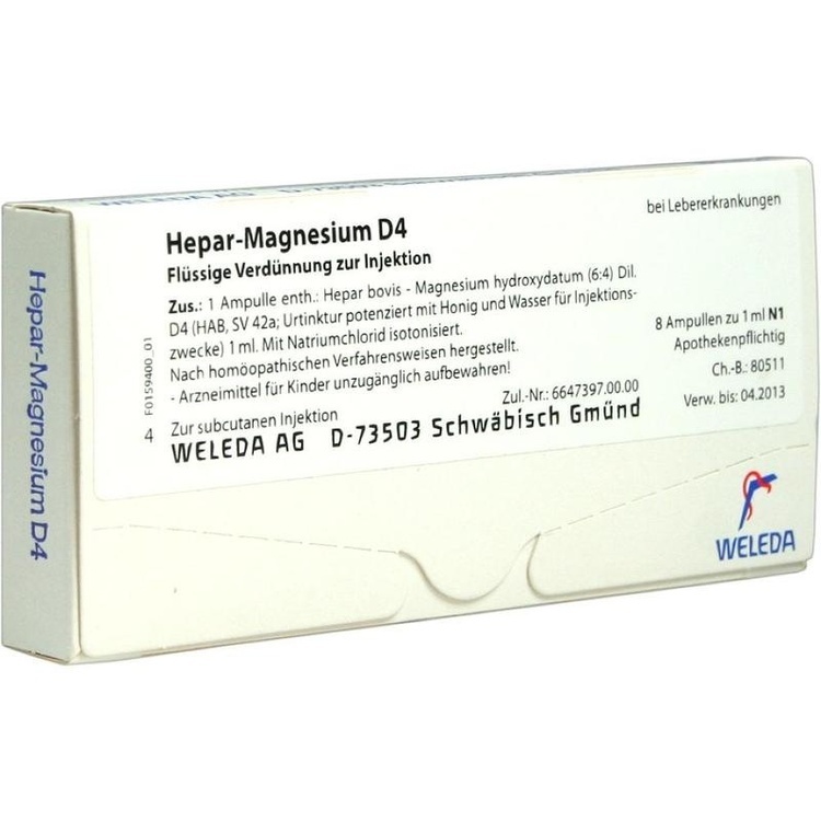 HEPAR MAGNESIUM D 4 Ampullen 8 St