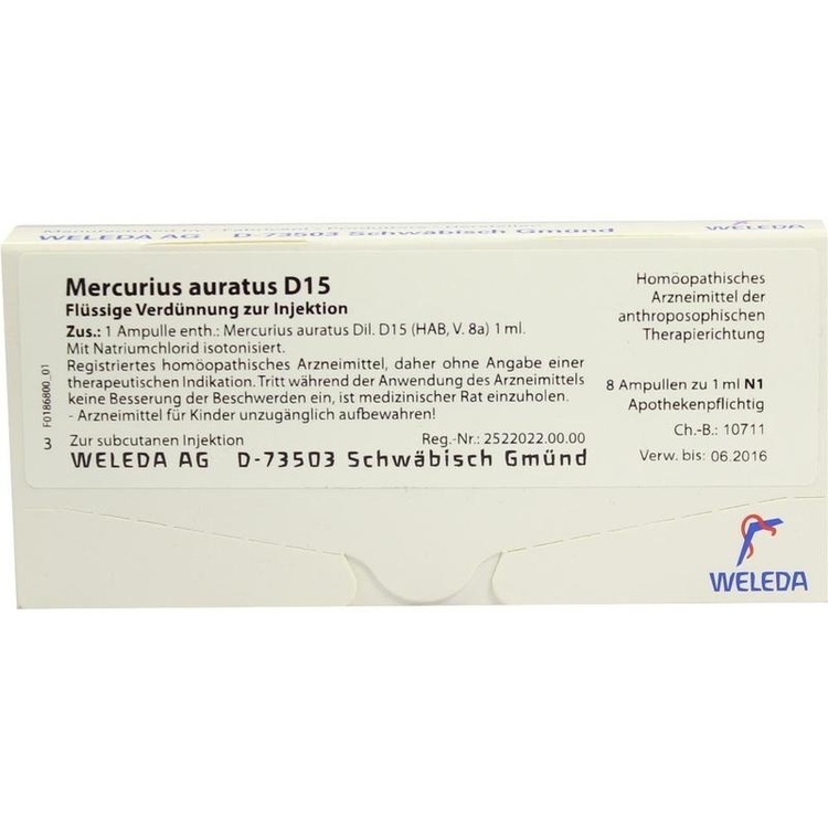 MERCURIUS AURATUS D 15 Ampullen 8X1 ml